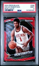 2024 PANINI PRIZM BLACK RUBY WAVE #296 OSCAR ROBERTSON PSA 9