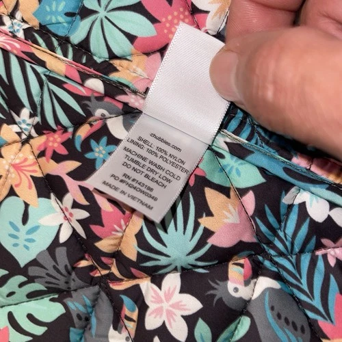 Chubbies Forest Florist Quilted Vest Men’s Large Olive Green Floral Line EUC image 10