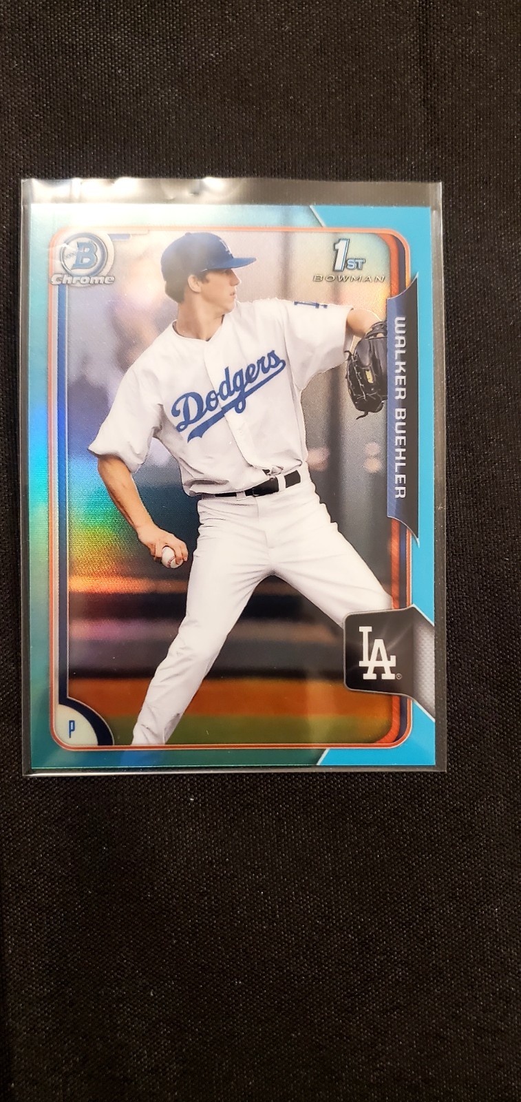 2015 Bowman Draft - Chrome Walker Buehler #46 Sky Blue Refractor (RC) Y