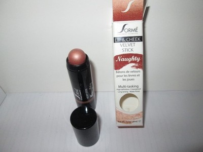 Sorme' Lip & Cheek Velvet Stick NAUGHTY Multi-Task Long Last Creaseproof BNIB