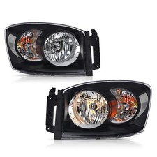 Headlights For Dodge Ram 2500 3500 2006-2009 68003125AD 68003124AD Black Housing