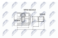 NTY Gelenksatz, Antriebswelle NPW-MZ-013 FüR Mazda