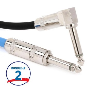 Pro Co EGL-1 Excellines Straight to Right Angle Patch Cable (2-Pack) - 1 foot