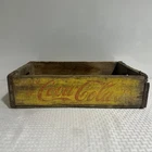 Vintage Coca-Cola Wooden Crate Yellow Drink Coca-Cola In Bottles Distressed