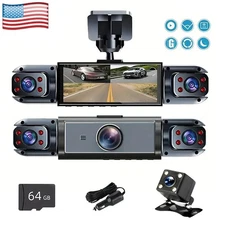 Dash Camera Front+Rear+Left+Right  4Lens 1080P Dash Cam For Car 64GB Memory Card