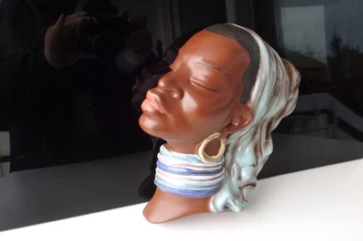 Cortendorf Wandmaske Wall mask 50er 60er Nubierin design Albert Strunz Nr. 3427 - Bild 1 von 4