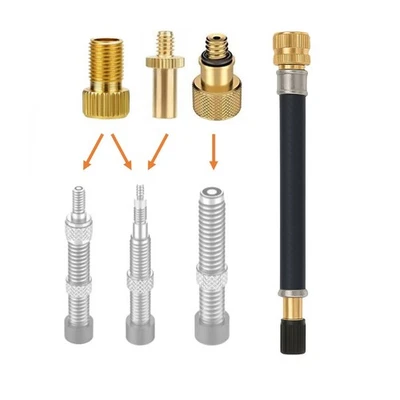 MANOVELLA Ventiladapter Set inkl. Ventilverlängerung | AV DV SV Presta Fahrrad Auto Pumpe