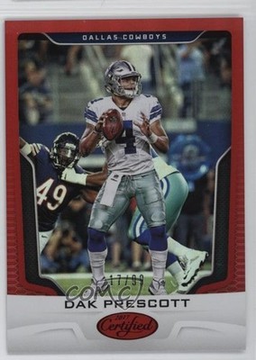 2017 Certified Mirror Red /99 Dak Prescott #4 0hr