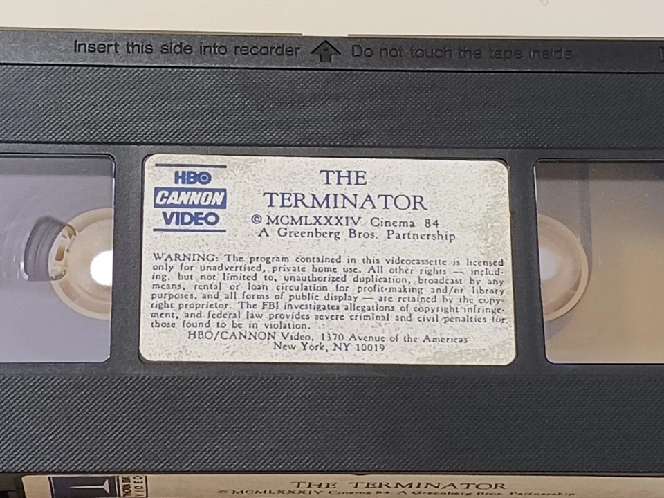 The Terminator VHS 1984 Vintage PTVF 2535 HBO Cannon Video Arnold Schwarzenegger - Image 3 of 4
