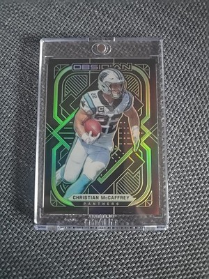 2021 Panini Obsidian - Christian McCaffrey #13 Electric Etch Green /50