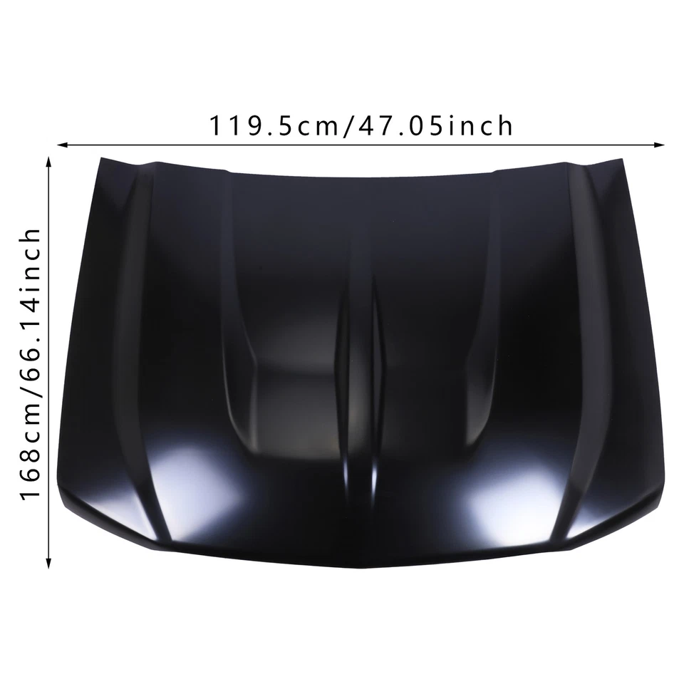Fit For 2016 2017 2018 Chevrolet Silverado 1500 Front Hood Panel Aluminium Black - Image 2 of 4