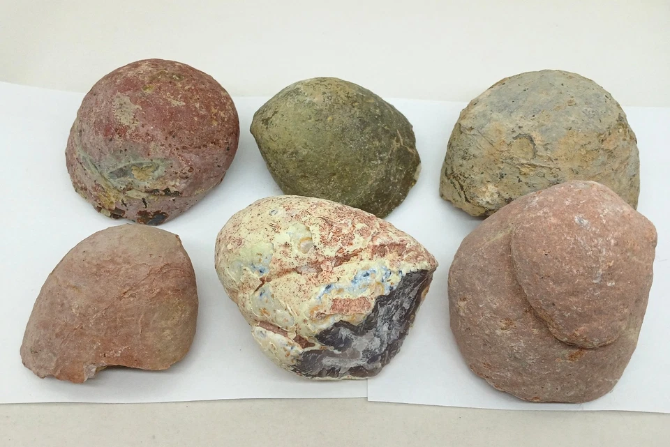 Grupo de 10 libras de seis nódulos o geodas de ágata brasileña áspera sin cortar 3,00-4,50" Foto 2 de 4