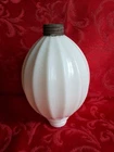 Vintage Antique Lightning Rod Ball Ribbed Pleated Round Heavy White Milk Glass