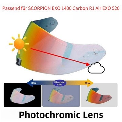 Photochrome Visier Shield Objektiv passend für Scorpion 1400 Carbon R1&EXO T520