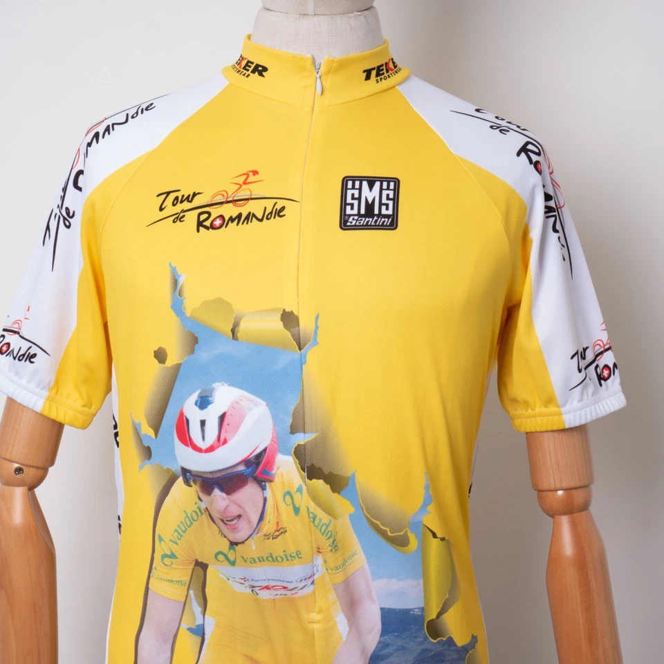 Camiseta deportiva de ciclismo de manga corta para hombre SANTINI talla XL - amarilla Tour De Romandie Foto 3 de 4