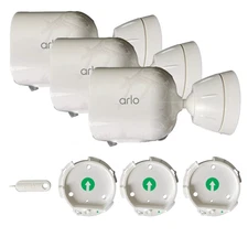 3 Arlo Pro 5S Wireless Add On 2K Spotlight Security Camera Night Vision White
