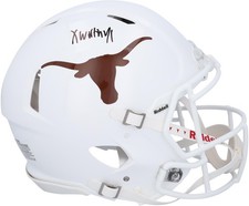 Xavier Worthy Texas Longhorns Autographed Riddell Speed Authentic Helmet
