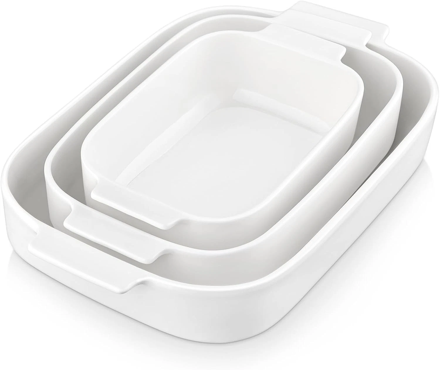 Casserole Dishes Oven Ceramic Baking Dishes Set of 3 Rectangular Lasagna Pan