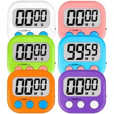 Classroom Timers for Kids 6 White  Black  Pink  Green  Orange  Purple
