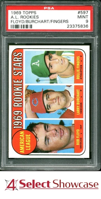1969 Topps #597 Rollie Fingers RC Athletics Hof PSA 9