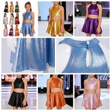 Girls Dancewear Rave Crop Top Streetwear Outfits Dance Cheerleading Hip-Hop