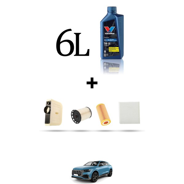 Hoffcar Servicekit 4 Filter Und 6L ÖL FüR Audi Q8 (4M) 3.0 TDI 183Kw Ab 2018-image