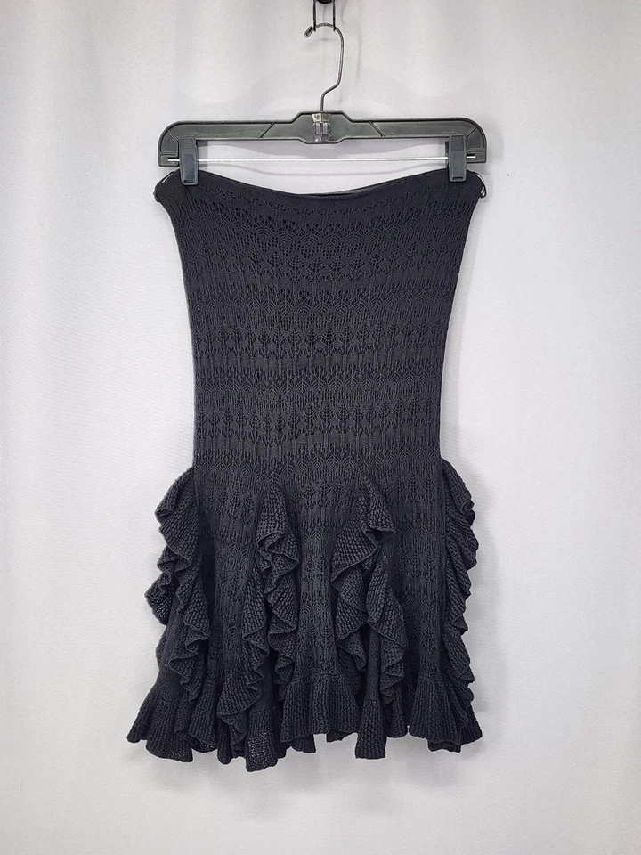 Falda Rugby Ralph Lauren Mujer Pequeña Negra Volantes Volantes Forrada Encaje Mini Foto 2 de 4