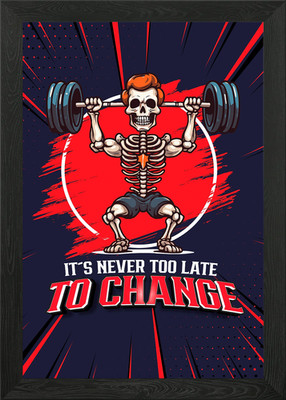 Gerahmtes Wandbild Poster Es ist nie zu spät ins Fitnessstudio Leinwandbild Bild