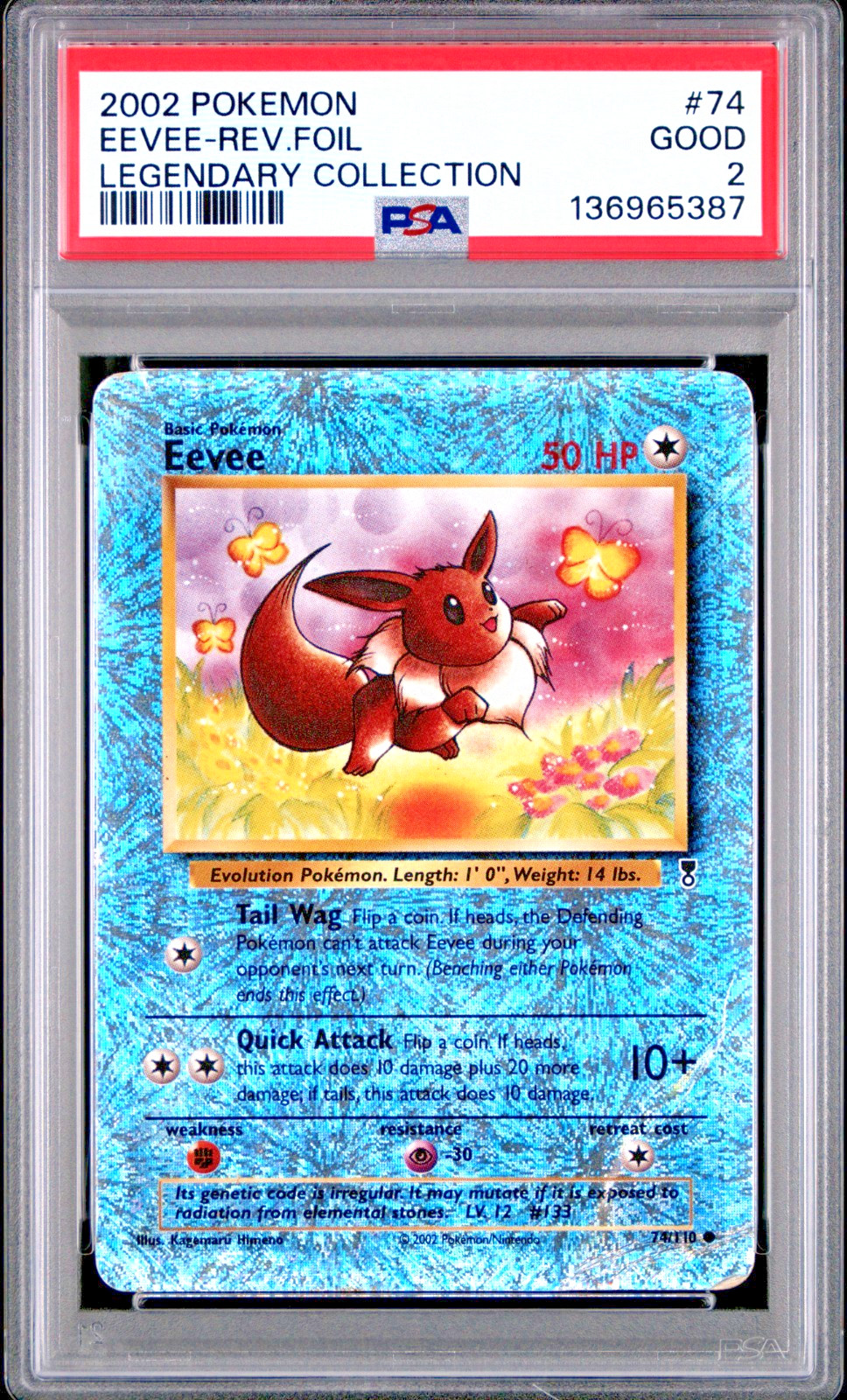 Eevee 2002 Legendary Collection #74 Reverse Holo Price Guide