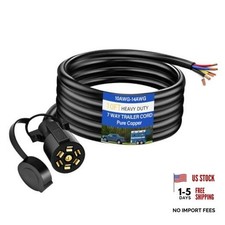 10 Ft Heavy Duty 7 Way Trailer Cord Pure Copper 7 Way Trailer Plug Inline Cord