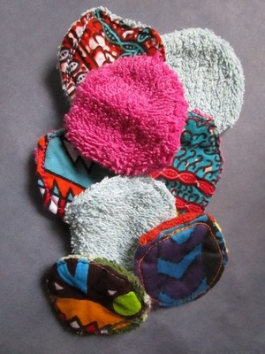 Abschmink Pads Waschbar Set 8 Pcs Make-Up Entferner Frottee Farbig Upcycling