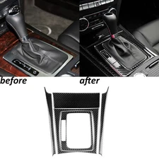 5Pcs Real Carbon Fiber Console Gear Shift Panel Trim For Benz C-CLASS W204 07-14