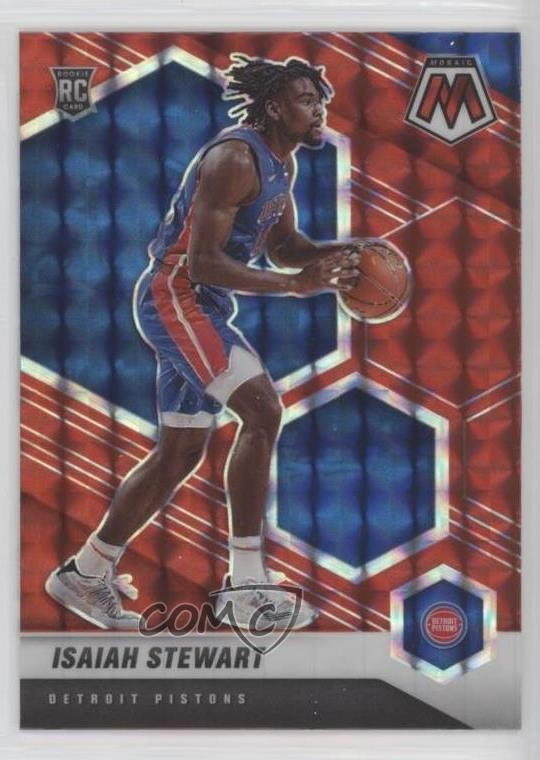 2020-21 Panini Mosaic Red Prizm Isaiah Stewart #223 Rookie RC 07mp