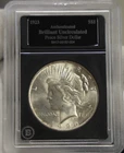 1923 US Peace Silver Dollar $1 Nice Gem Unc Bradford Slab