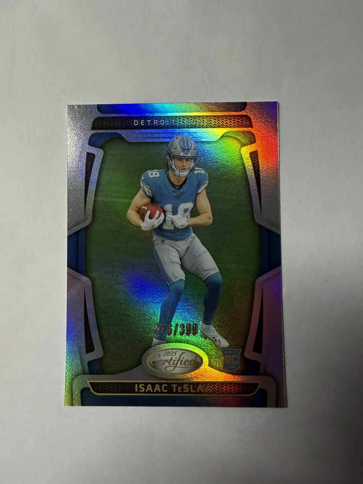 2025 Certified Isaac TeSlaa RC#162  Rookie silver ￼/399 Detroit Lions