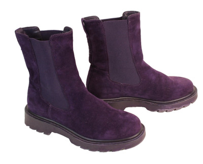 Tamaris Stiefeletten Booties Nubuk Leder lila Gr. 37 Chelsea Boots Damen FS77