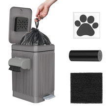 Dog Poop Trash Can for outside & Indoor, 5L/1.3Gal Small Pet Waste Bin with Odor