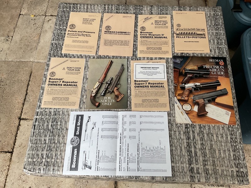 Vintage Beeman literature lot including a #16 catalog air rifle