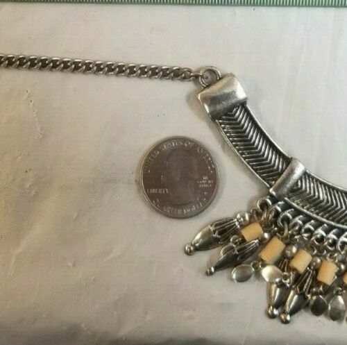 AMERICAN EAGLE Signed Silvertone Statement Neckla… - image 2