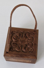 VINTAGE WOODEN GOOD LUCK BOX WITH NOTE INSIDE