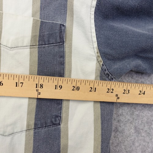 Vintage Western Denim Shirt Mens L DOUBLE IMPACT Blue Twill Mod Cowboy Thick - Picture 4 of 15
