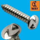 20x One Way Security; Screws In But Not Out, Tamper & Vandal Proof, No.8 1" 25mm
