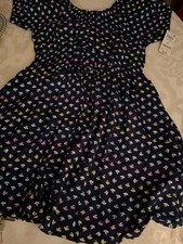 NWTGirls Epic Threads Big Girls Daisy Stripe Printed Peasant Dress size XL blue