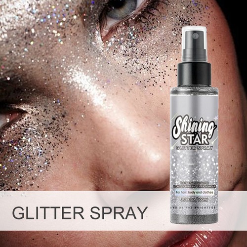 Silver Glitter Spray Fine Flicker For BODY, Hair, Clothing,100ml Quick-Drying - Picture 6 of 12