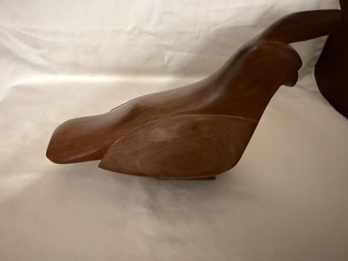 Vintage Wooden Carved Quail, Dark Toned Wood - 第 1/5 張圖片