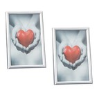 2 Stück Foto Rahmen 13x18 cm Bilderrahmen Silber Fotorahmen zum Aufstellen