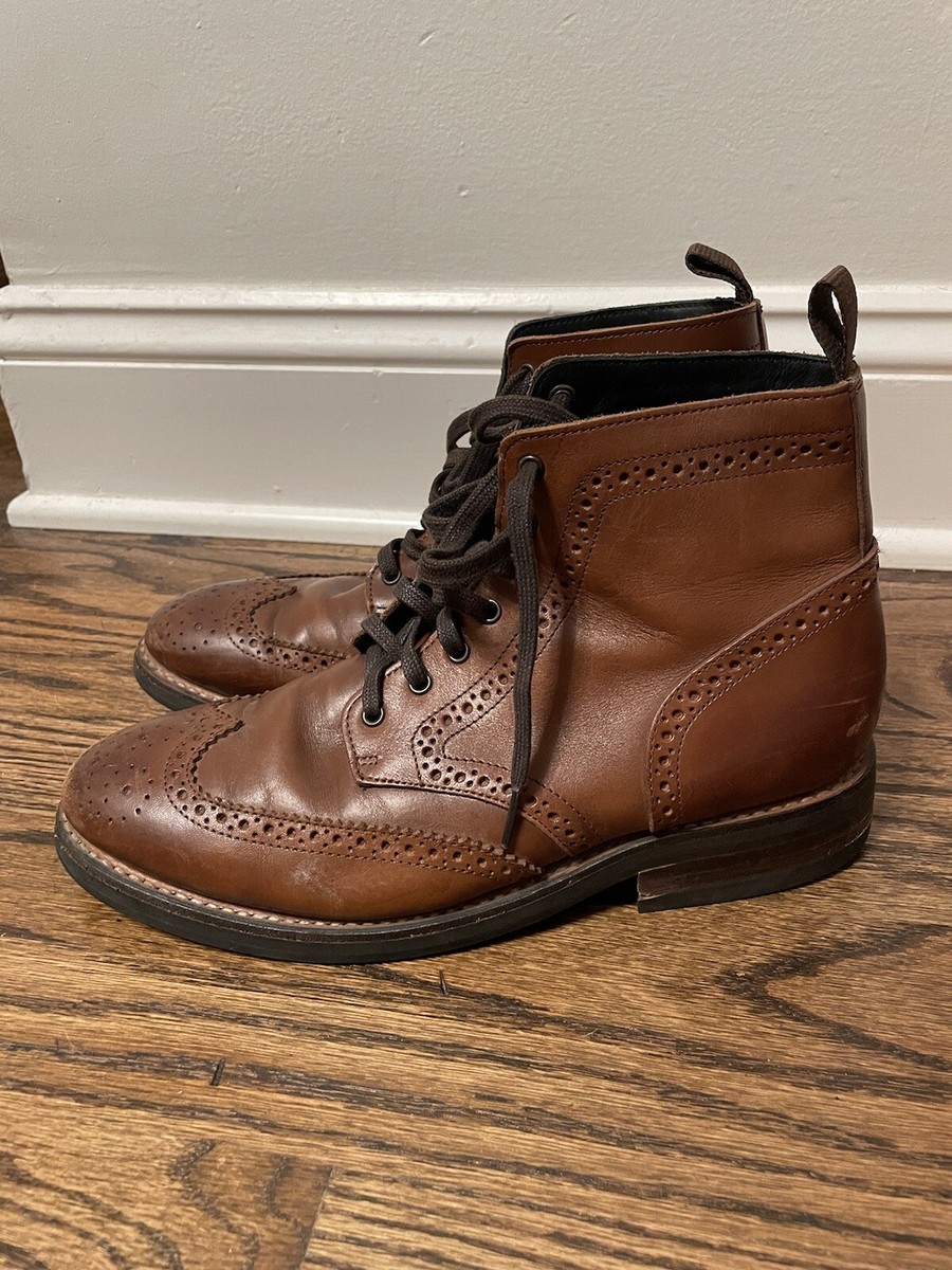 Thursday Boot Co Everyday Brown Leather Boots Wingtip Men's Size