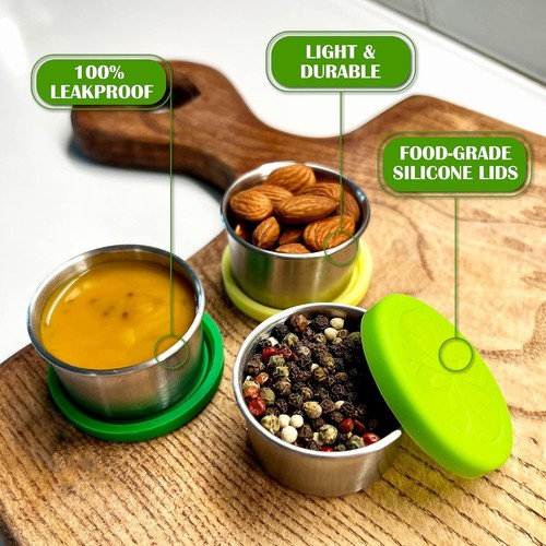 Mini Sauce Containers with Lids – Leakproof 3-Pack Bento Box Cups for Dressing - Picture 6 of 7