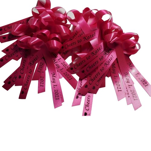 50 Personalized Ribbons Cut Baby Shower Bridal Wedding Baptism Birthday - Picture 142 of 241