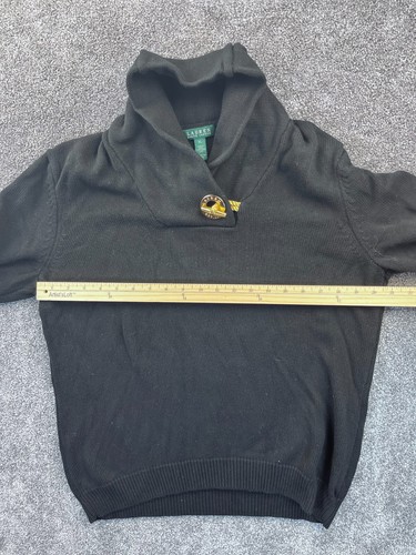 Maglione Lauren Ralph Lauren donna XL cotone righe pullover collo toggle nero - Foto 6 di 7